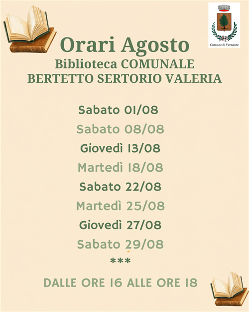 Orari Agosto