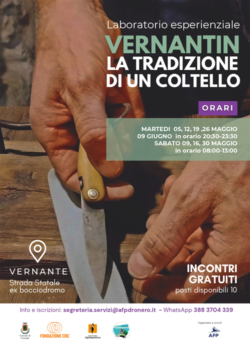 Laboratorio esperienziale "VERNANTIN" LA TRADIZIONE DI UN COLTELLO